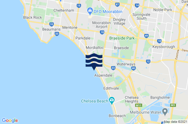 Mappa delle maree di Noble Park, Australia
