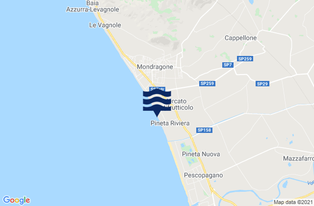 Mappa delle maree di Nocelleto, Italy