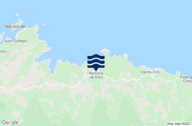 Mappa delle maree di Nombre de Dios, Panama