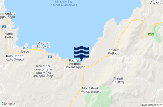 Mappa delle maree di Nomós Lasithíou, Greece