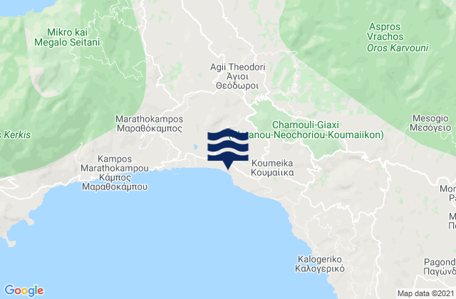 Mappa delle maree di Nomós Sámou, Greece