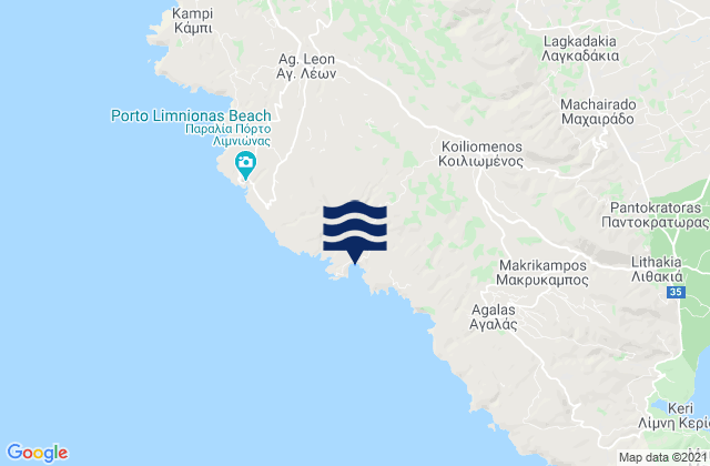 Mappa delle maree di Nomós Zakýnthou, Greece