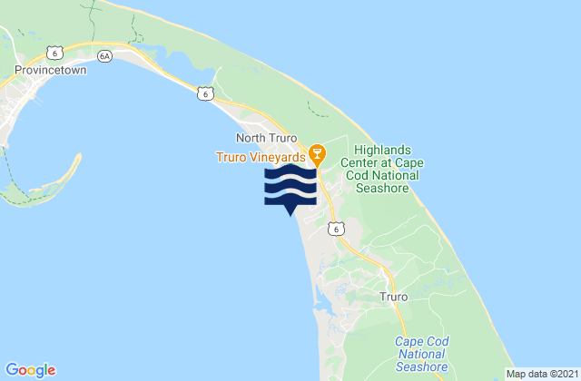 Mappa delle maree di Noons Landing Truro, United States
