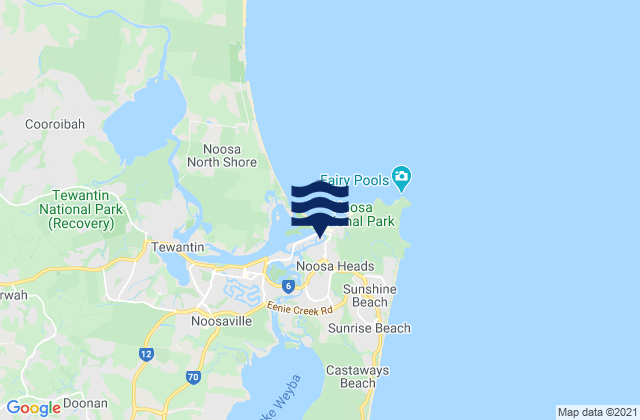 Mappa delle maree di Noosa Heads, Australia