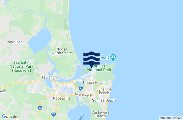 Mappa delle maree di Noosa Main Beach, Australia