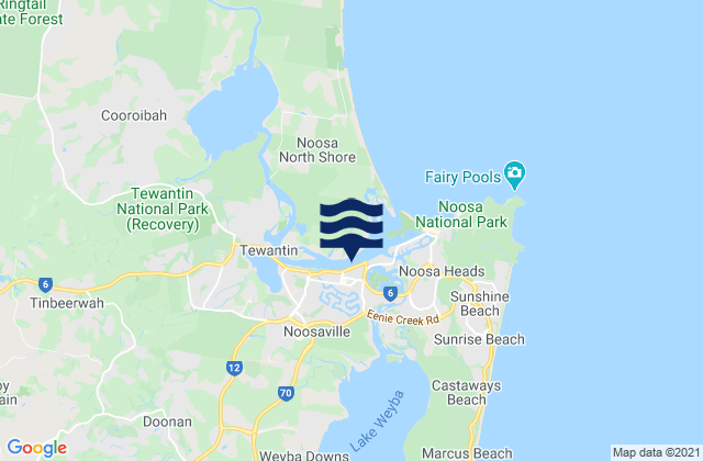 Mappa delle maree di Noosaville, Australia