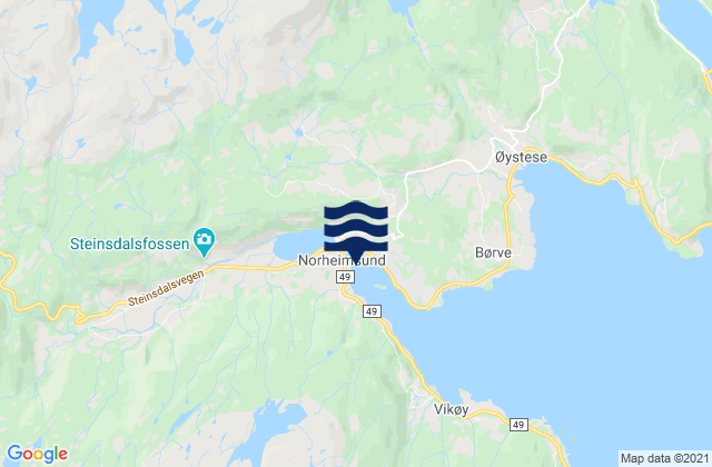 Mappa delle maree di Nordheimsund, Norway