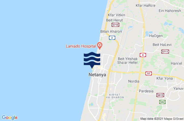 Mappa delle maree di Nordiyya, Israel