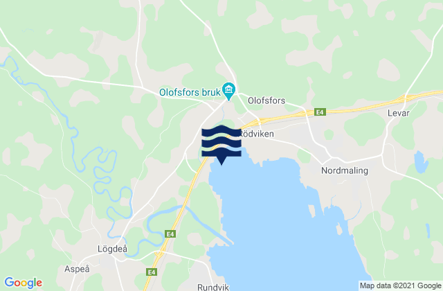 Mappa delle maree di Nordmalings Kommun, Sweden