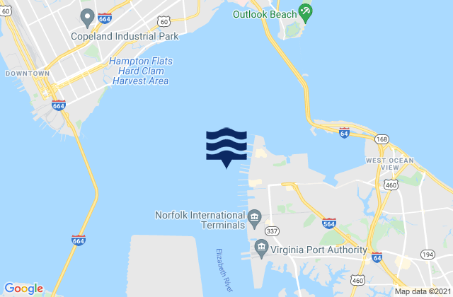 Mappa delle maree di Norfolk Harbor Reach (Buoy R '8'), United States