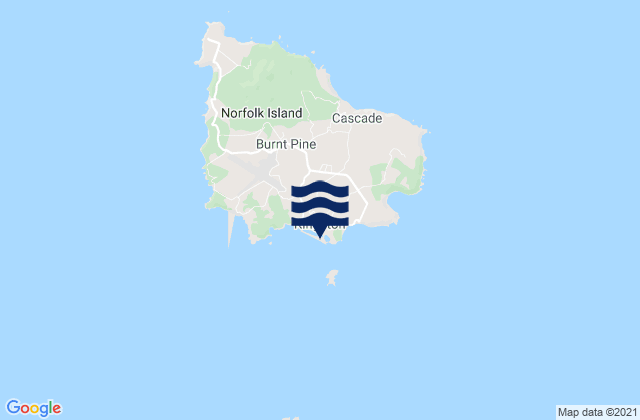 Mappa delle maree di Norfolk Island