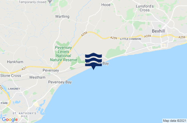 Mappa delle maree di Normans Bay Beach, United Kingdom