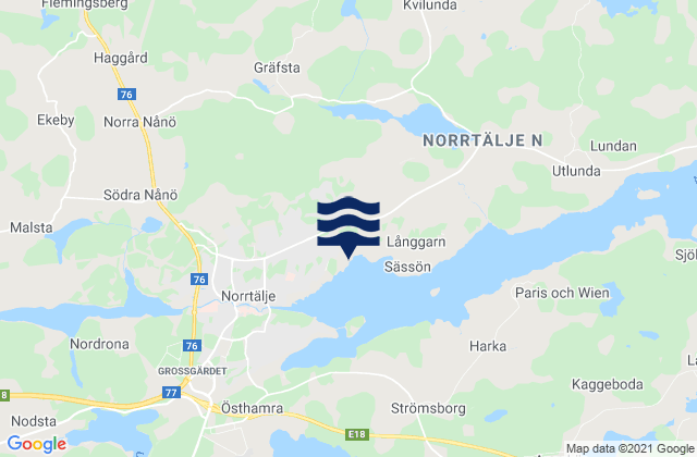 Mappa delle maree di Norrtälje Kommun, Sweden