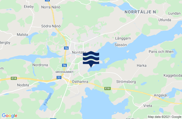 Mappa delle maree di Norrtälje, Sweden