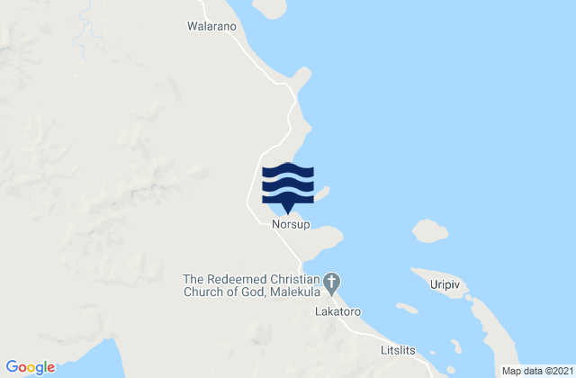 Mappa delle maree di Norsup, Vanuatu
