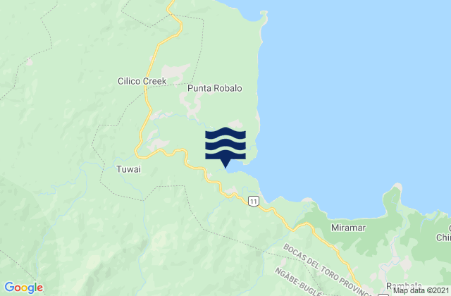 Mappa delle maree di Norteño, Panama