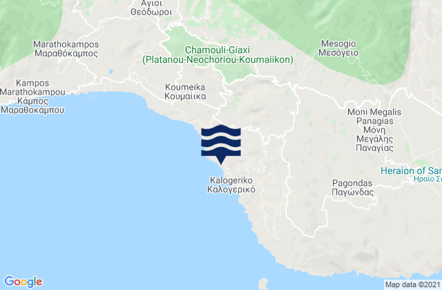 Mappa delle maree di North Aegean, Greece