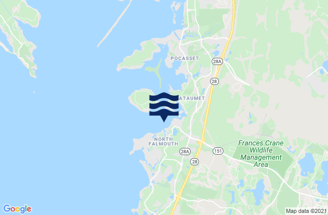 Mappa delle maree di North Falmouth, United States