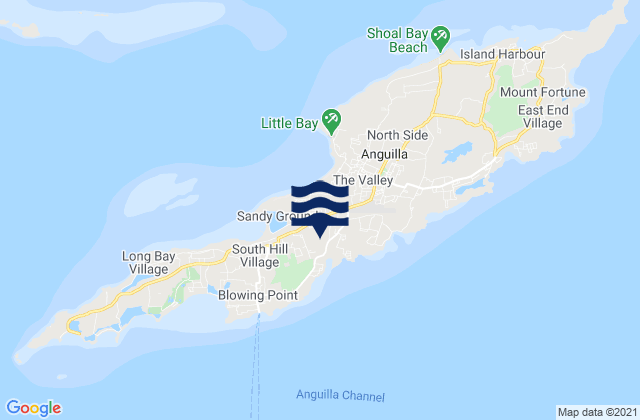 Mappa delle maree di North Hill Village, Anguilla