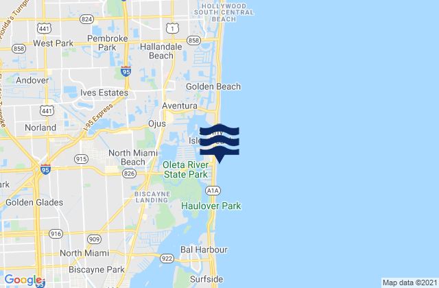 Mappa delle maree di North Miami Beach (Newport Fishing Pier), United States