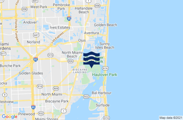 Mappa delle maree di North Miami Beach, United States
