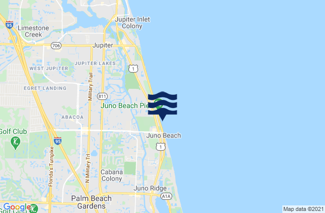Mappa delle maree di North Palm Beach (Donald Ross Bridge), United States
