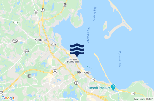 Mappa delle maree di North Plymouth, United States
