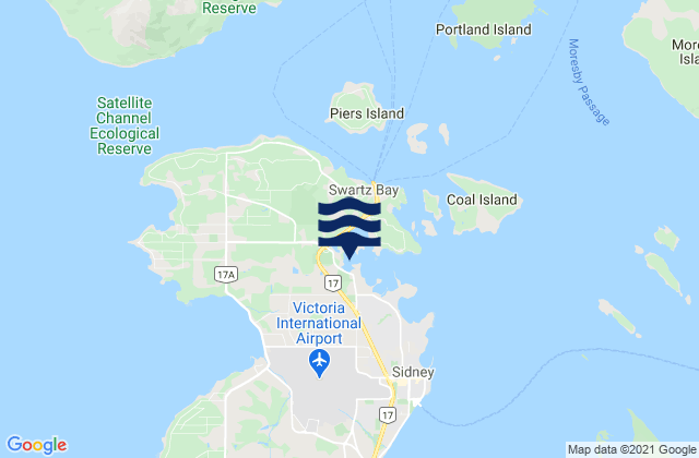 Mappa delle maree di North Saanich, Canada