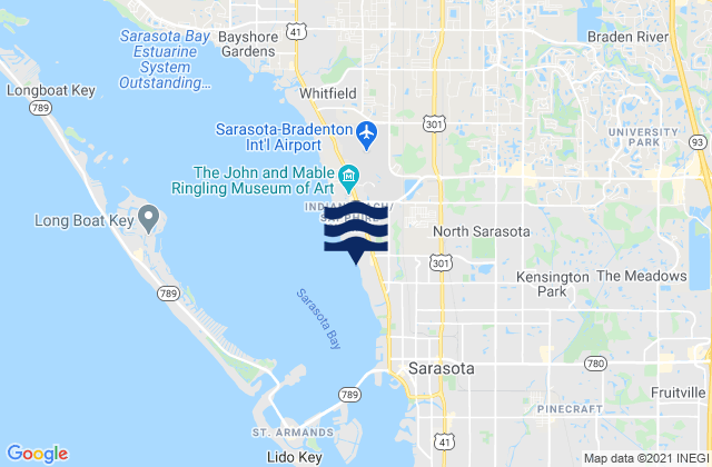 Mappa delle maree di North Sarasota, United States