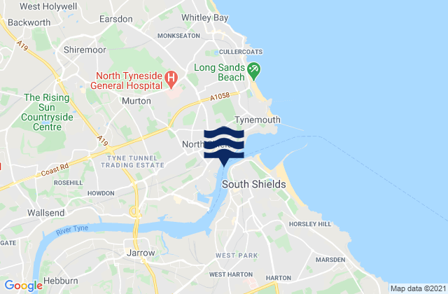 Mappa delle maree di North Shields, United Kingdom