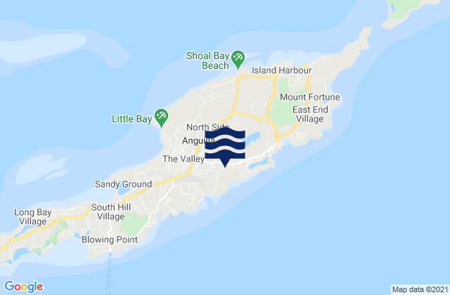 Mappa delle maree di North Side, Anguilla