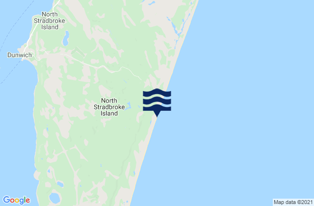 Mappa delle maree di North Stradbroke Island, Australia