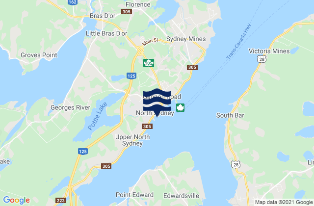 Mappa delle maree di North Sydney, Canada