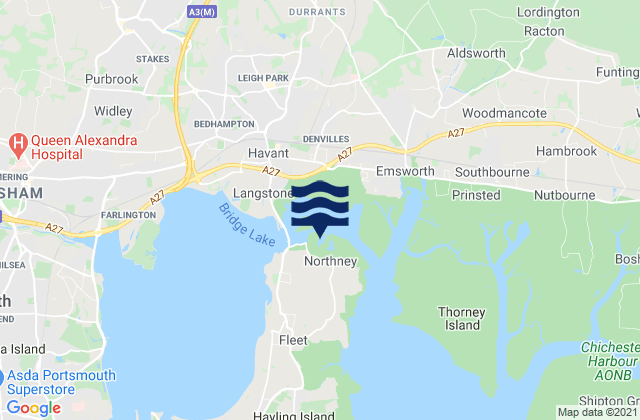 Mappa delle maree di Northney, United Kingdom