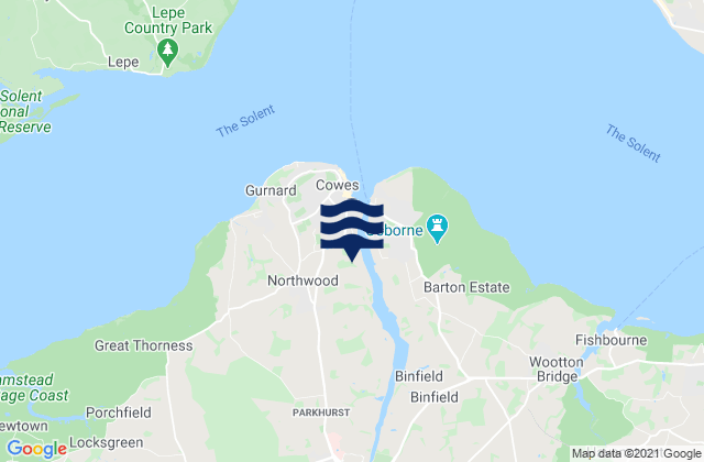 Mappa delle maree di Northwood, United Kingdom