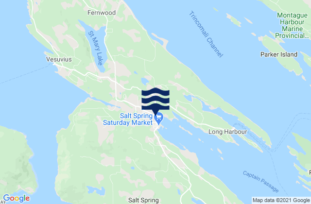 Mappa delle maree di Norton Island, Canada