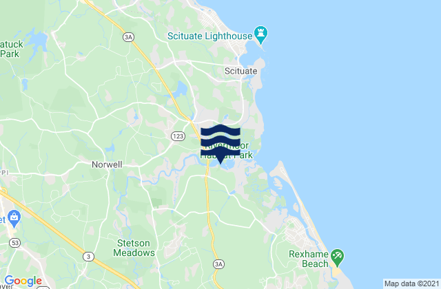 Mappa delle maree di Norwell, United States