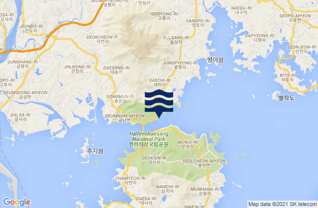 Mappa delle maree di Noryang-ni, South Korea