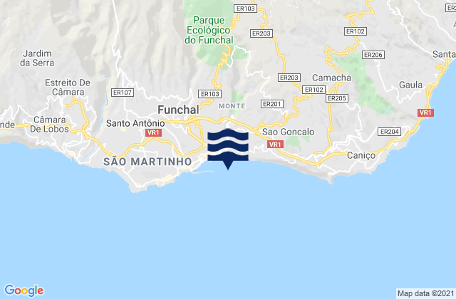 Mappa delle maree di Nossa Senhora do Monte, Portugal