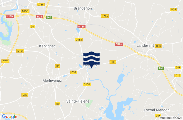 Mappa delle maree di Nostang, France