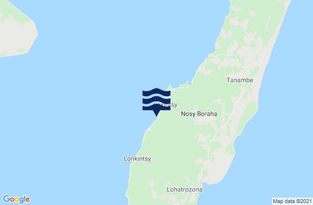 Mappa delle maree di Nosy Boraha, Madagascar