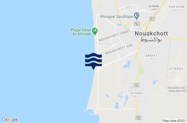 Mappa delle maree di Nouakchott Pier, Mauritania
