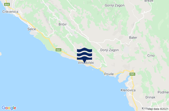 Mappa delle maree di Novi Vinodolski, Croatia