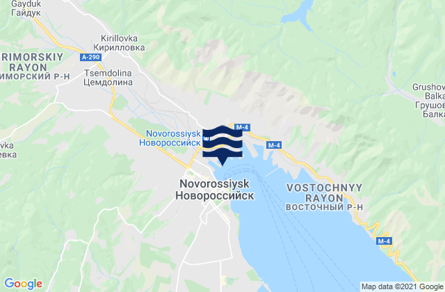 Mappa delle maree di Novorossiysk, Russia