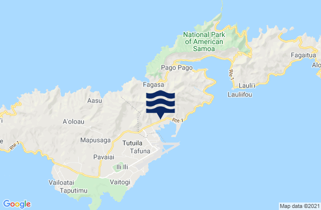 Mappa delle maree di Nu'uuli, American Samoa