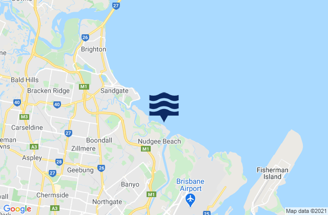 Mappa delle maree di Nudgee Beach, Australia