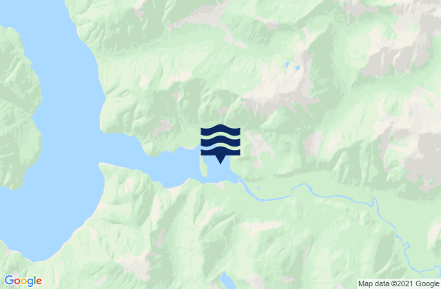 Mappa delle maree di Nugent Sound, Canada