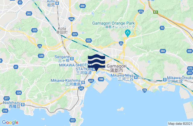 Mappa delle maree di Nukata-gun, Japan
