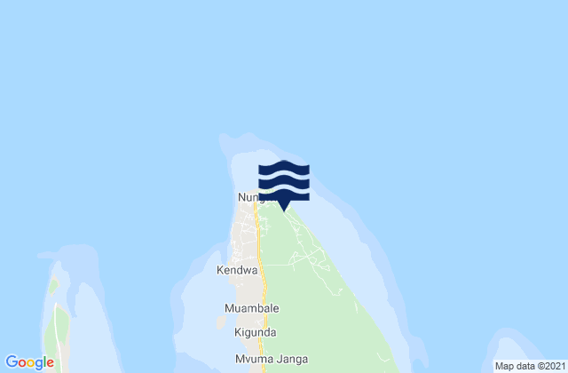 Mappa delle maree di Nungwi, Tanzania