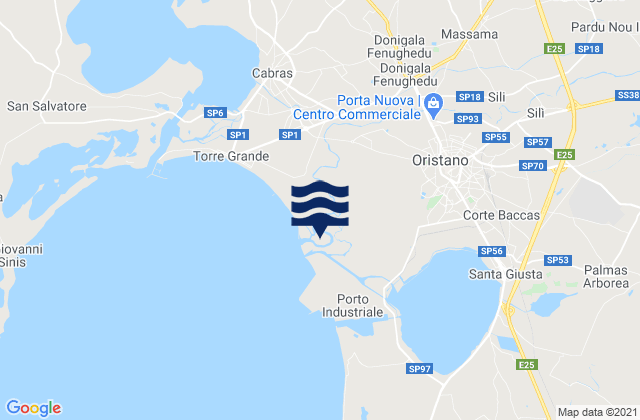 Mappa delle maree di Nuraxinieddu, Italy